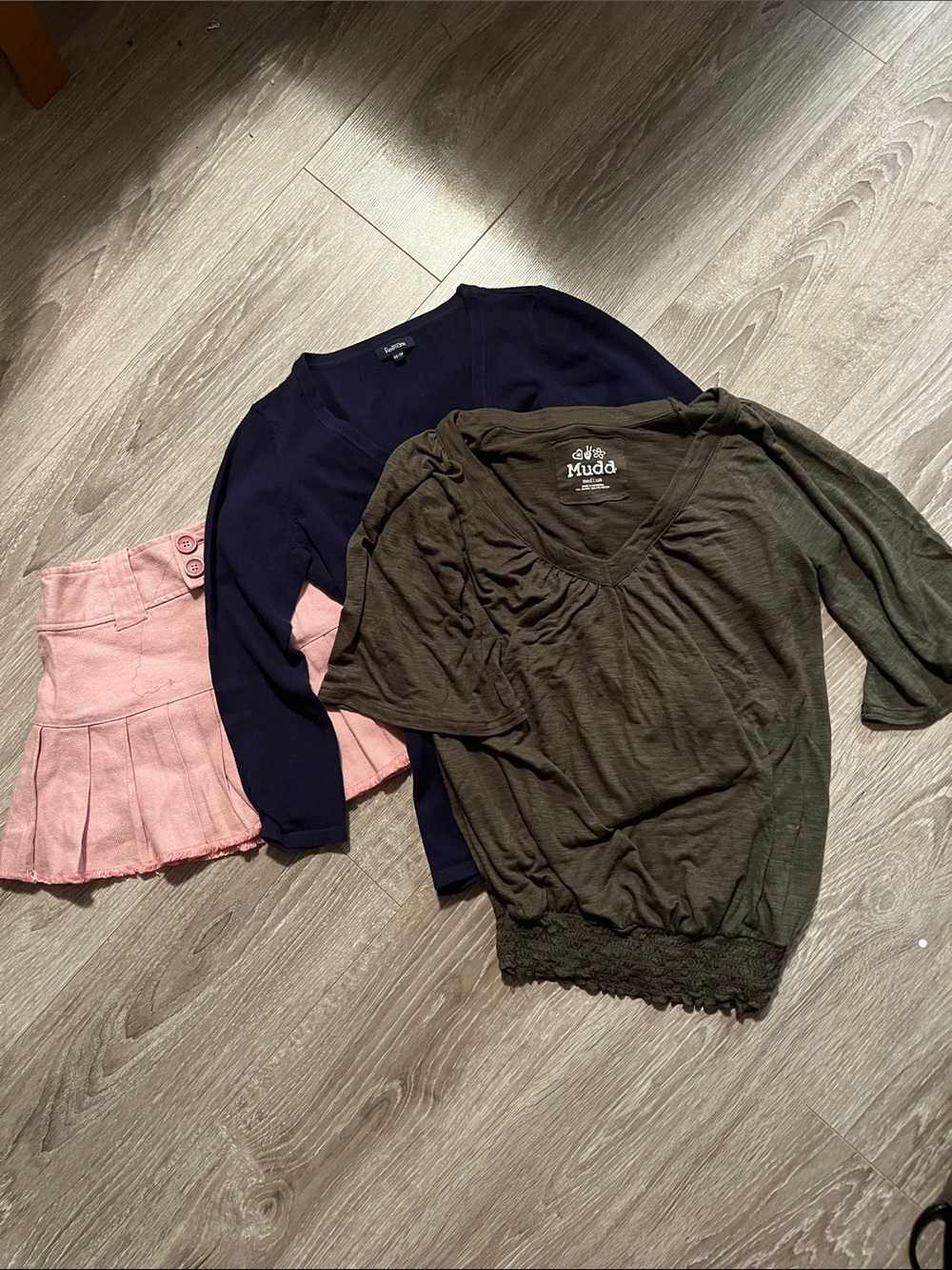 Bundle of skirt, sweater, shirt